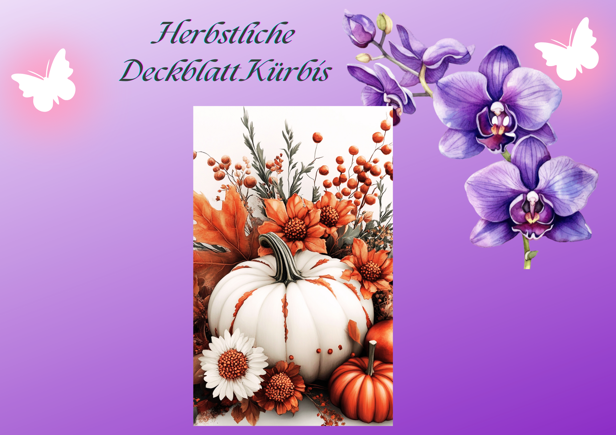 Herbst Deckblatt Kürbis